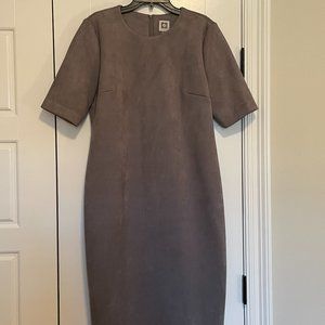 Anne Klein Grey Suede Dress, size 14
